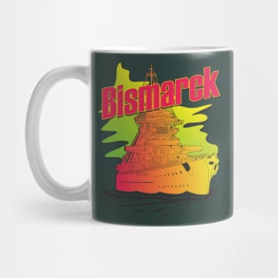 Battleship Bismarck Synthwave style Mug